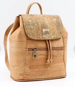 Montado Cork Vegan Backpack in Taco Flap Cover Front Zip - Picture 1 of 12