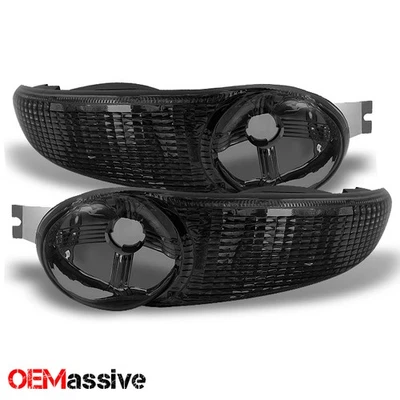 Fit 00-06 GMC Yukon Denali XL Replacement Smoke Bumper Signal Lights LH+RH Lamps - Image 1 of 3