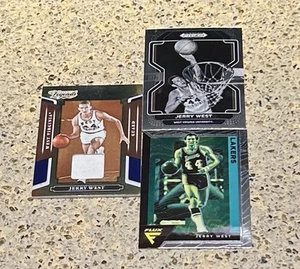 Jerry West West Virginia College Jersey/ 250- Prizm/ Lakers Flux (3) Card Lot! - Picture 1 of 2