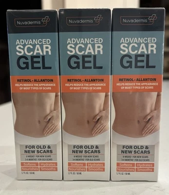 Nuvadermis Advanced Scar Gel Retinol (3) 1.7oz/50mL Each NIB SEALED Exp 09/26 - Image 1 of 4