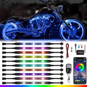 SHINIGHT 10 Pcs Motorcycle LED Light Kits, App Control Multicolor Waterproof ... - Picture 1 of 5
