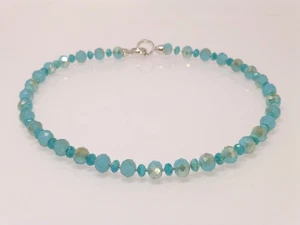 Halskette Collier Kristall-Rondelle Türkis Opal - Bild 1 von 8