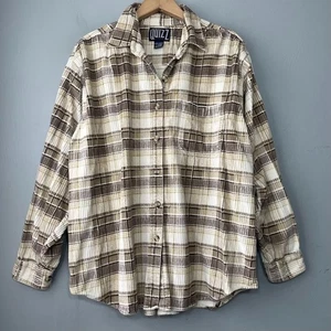 Vintage Quizz Corduroy Shirt Size XL Plaid Button Up 90s Cabin Heritage Gorpcore - Picture 1 of 9