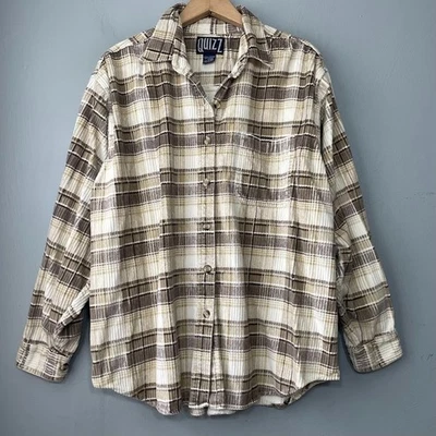 Camisa De Pana Quizz De Colección Talla XL A Cuadros Abotonada Años 90 Cabin Heritage Gorpcore Foto 1 de 4