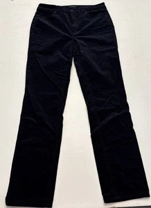 Pantalones de pana Talbots azul marino tiro alto pierna recta para mujer talla 6 - Imagen 1 de 12