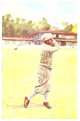 "Tarjeta litográfica vintage de golfista de la década de 1920 - impresión de arte de golf temprano 4,5"" deportes" Foto 1 de 2