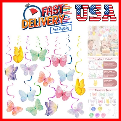 28 Piezas Decoración Remolino Colgante Mariposa, Decoración Fiesta Cumpleaños Mariposa... Foto 1 de 4