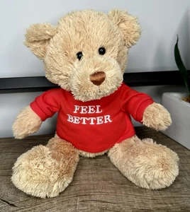 GUND “Feel Better T-Shirt Bear” Red & Light Brown Teddy Bear Plush Stuffed Toy - Picture 1 of 8