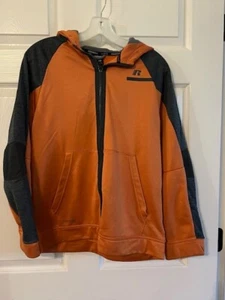 Hoodie Sweatshirt Russell Boys XXL (18) Full Zip Orange/Gray Jacket-NWT - Picture 1 of 6