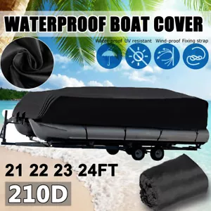 NEVERLAND 21-24FT Trailerable Boat Pontoon Boat Cover Waterproof Heavy Duty - Picture 1 of 15