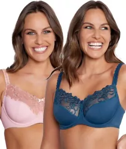 Fayreform Coral Underwire Bra 2 Pack | Green / Pink Nude | Size 10-18 |F194-8030 - Picture 1 of 3