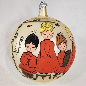 Italienischer Vintage 60er Jahre handbemalter großer 3" Glas Christbaumschmuck Engel - Bild 1 von 11