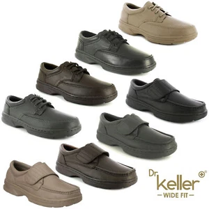 Dr Keller Mens Wide Fit Shoes Real Leather Padded Casual Formal Smart Moccasin - Picture 1 of 39