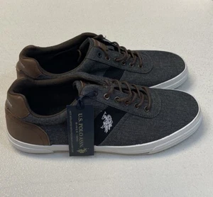 U.S. Polo Assn Schuhe Herren 13 Sneaker Freizeit Krawatte Denim Canvas Kunstleder Neu - Bild 1 von 16
