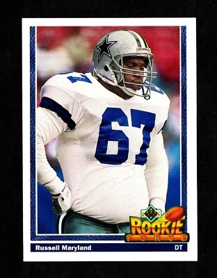 1991 UPPER DECK RC #636 RUSSELL MARYLAND DALLAS COWBOYS ROOKIE CARD - Image 1 of 2