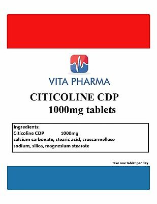 CITICOLINE CDP 1000mg (60 Tablets) Brain Health Cognitive Skill SUPPLEMENT • 22.55€