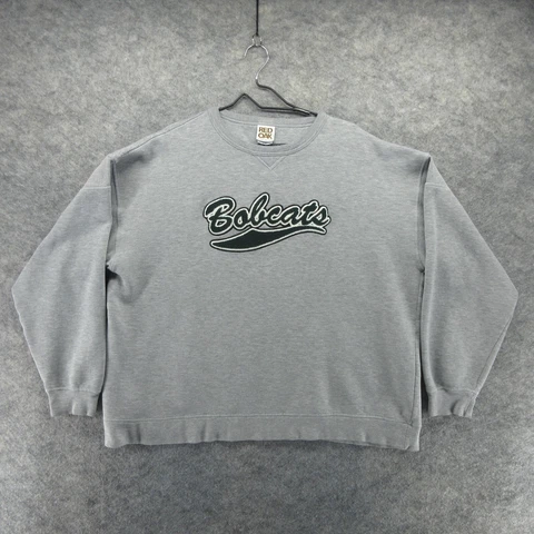 Vintage Ohio Bobcats Sweatshirt Mens 2XL Gray Long Sleeve Pullover OU University Cover