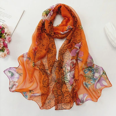 Women Long Soft Chiffon Scarf Plain Sheer Wrap Shawl Large Stole Neck Scarves  - Image 1 of 4