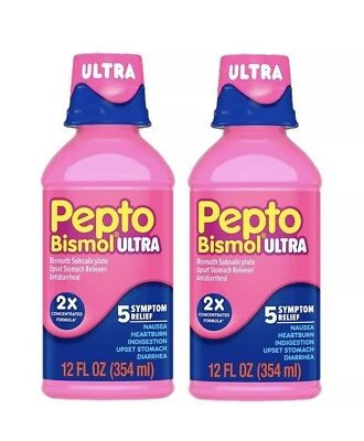 (2x)Pepto Bismol Ultra Liquid for Upset Stomach, Symptom Relief, Original, 12 oz - Image 1 of 3
