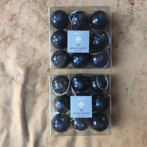 Paperchase Small Christmas Ornaments Black Mirror Baubles NOS Disco Balls Goth - Picture 1 of 10