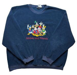 Vintage Disney Mickey & Friends Pullover Crewneck Sweatshirt Size 2XL Blue