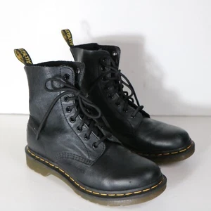 Dr. Martens 1460 Pascal Virginia Leather Lace Up Boots Womens 9 Black 8 Eye - Picture 1 of 6