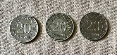🧭 🇪🇪 ESTONIA 10 SENTI 1931 + 20 SENTI 1935 - 3 COINS LOT B34 #23N ZC3 - Image 1 of 4