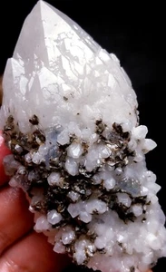 103g NATURAL Castle cactus skeletal Elestial QUARTZ Crystal Point&Fluorite r241 - Picture 1 of 7