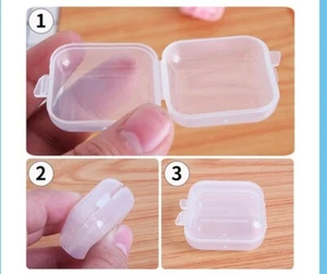 Mini organizador de estuche de almacenamiento vacío para joyas caja pequeña de plástico transparente 50 piezas - Imagen 1 de 7
