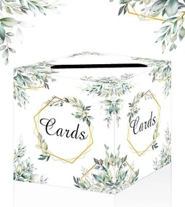 Greenery Floral Money Card Box Gift Holder for Wedding Reception Green  - Picture 1 of 6