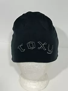 Women’s Roxy Black Fleece Beanie With Stiched Moniker - One Size - Picture 1 of 3