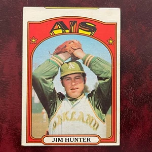 1972 Topps Set JIM CATFISH HUNTER MISCUT CARD #330 OAKLAND A'S - VG-EX/EX - Picture 1 of 2