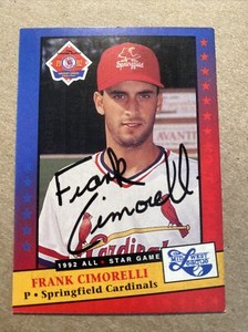 Frank Cimorelli 1992 Peoria Chiefs All Star Springfield Cardinals #23 AUTOGRAPH