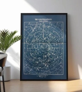Vintage Karte Sternbilder 1900 | Antik Astronomie Poster - Bild 1 von 3