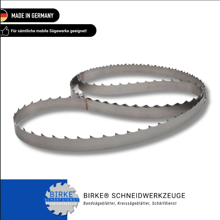 Bandsägeblatt f.mobile Sägewerk Länge 2760-6530mm Breite 32-40mm GEHÄRTET - Bild 1 von 4