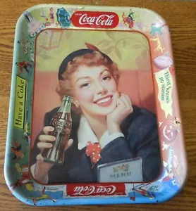 "Bandeja para servir original vintage de Coca-Cola década de 1950 ""La sed no conoce temporada"" A - Imagen 1 de 8