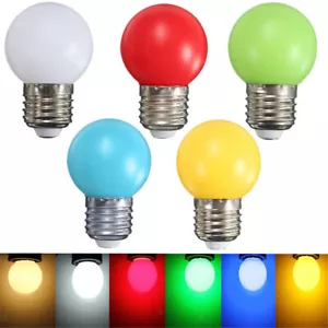 1/3/5 W LED E27 Farbig Bunt Lampe Birne Gelb Rot Grün Blau Lichterkette Girlande - Bild 1 von 18