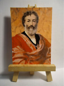 Self Portrait 1880 ACEO Original PAINTING by Ray Dicken a Frederic Leighton