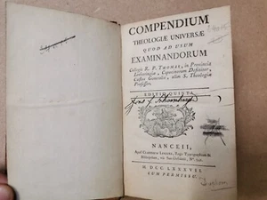 Compendium Theologiae Universae du R. P. Thomas 1787 latin livre ancien XVIIIè - Bild 1 von 10
