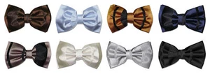 Vesuvio Napoli BOWTIE Solid Woven Striped Design Men's Bow Tie for Tux or Suit - Picture 1 of 18