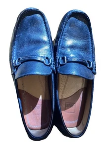 J&M MN SZ 9M Black Leather Driving Mocs Cushion Insole Non Slip Sole Top Stitch - Picture 1 of 10
