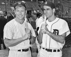 MICKEY MANTLE and ROCKY COLAVITO Glossy 8x10 Photo Baseball Print - Picture 1 of 1