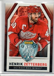 HENRIK ZETTERBERG 2013/14 PANINI PLAYER of the DAY #8  NMT DETROIT RED WINGS
