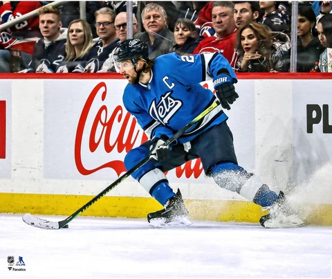 Blake Wheeler Winnipeg Jets Unsigned Blue Alternate Jersey Skating Photograph Cover