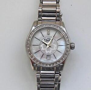 Ladies' Rotary Swarovski Crystal Set Quartz Watch with Date (LB03895/02)