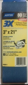 Norton 49611 High Performance Sanding Belt 80 Grit, 3" x 21" PACK OF 2 - Picture 1 of 3