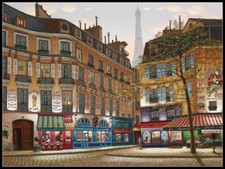 Eiffel Tower at Dawn - DIY Chart Counted Cross Stitch Patterns Needlework DMC  