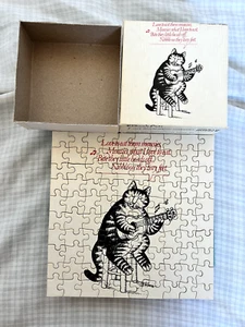Rompecabezas vintage 1979 Kliban's Cats 7"x7" MP102 hecho en EE. UU. completo -LEER- - Imagen 1 de 4