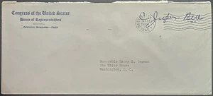 Bell Congressional Free Frank MO 1935-49 Washington DC To President Truman 1946 - Bild 1 von 2