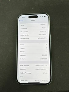 Apple iPhone 16 - 256 GB - verde azulado (desbloqueado) iOS 18,6 - Imagen 1 de 4